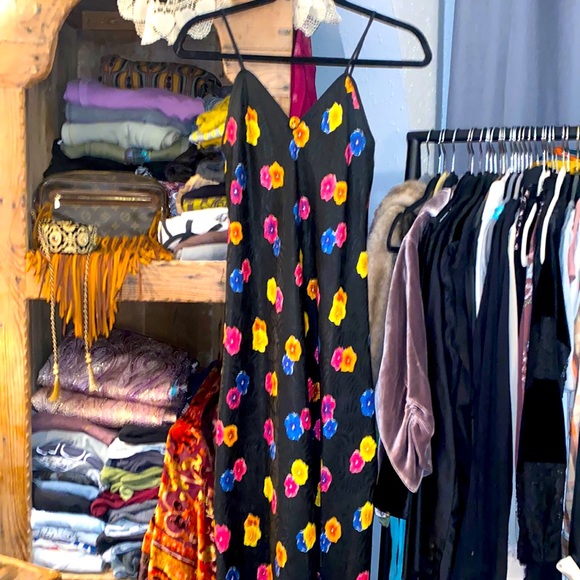 Dior Other - Vintage Black/Floral Christian Dior slip dress from Neiman Marcus, side slits